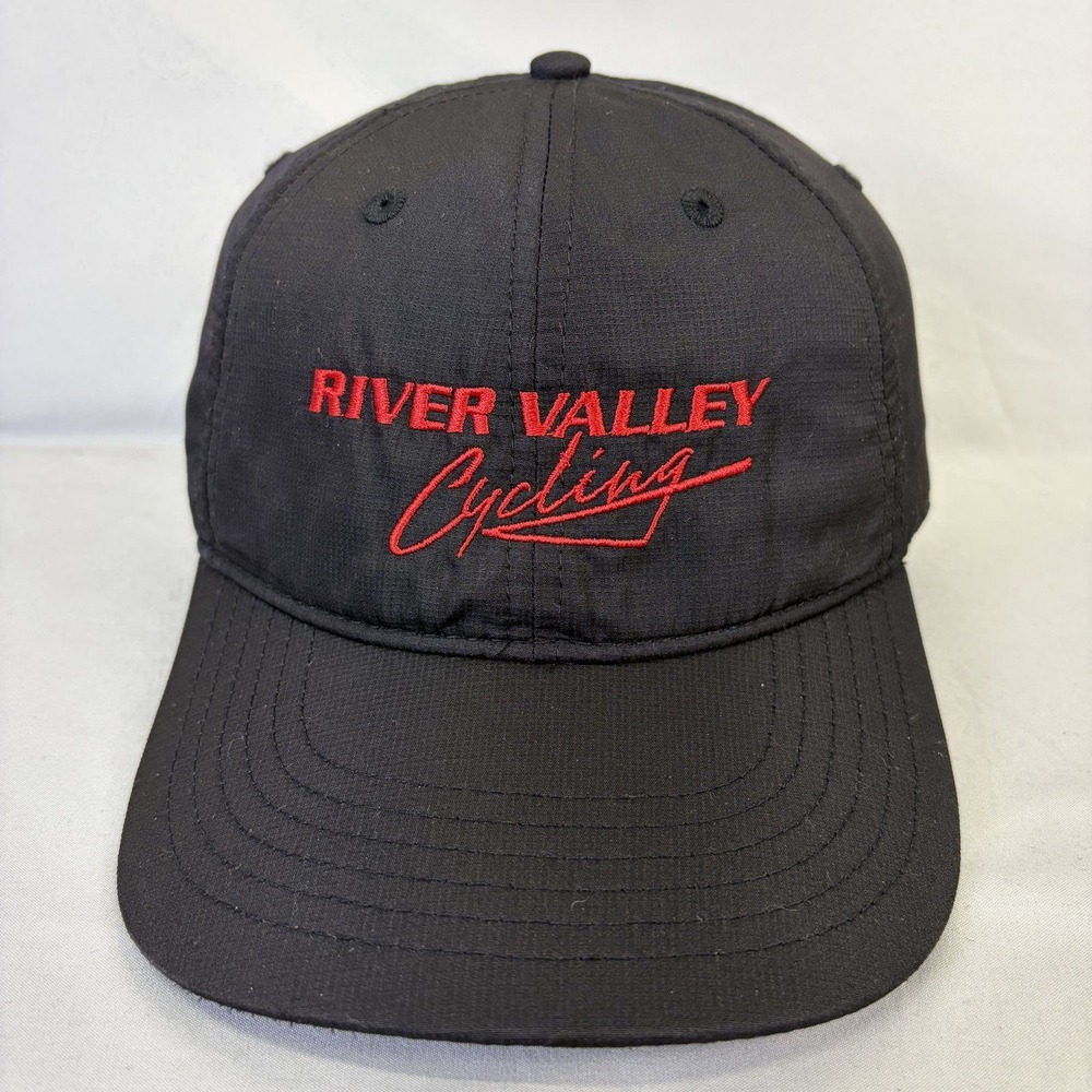 Outdoor Cap River Valley Cycling Hat Mens OSFM Black Embroidered Adjustable